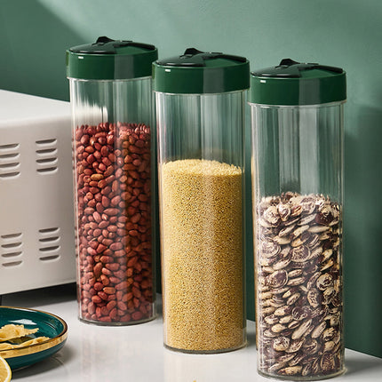 Chmadoxn Storage Container With Lid, Tall Clear Airtight Food Storage Jar with Lid Kitchen Pantry Storage Container for Spaghetti Jars Flour Cereals Coffee Beans As Show Green.