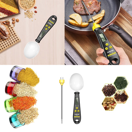 Chmadoxn Kitchen Scale Spoon Gram Measuring Spoon, 500g/0.1g Cute Digital Weight Scale Spoon Milligram Measuring Scoop Grams Electronic Measuring Cup for Portioning Tea, Flour, Spices As Show B.
