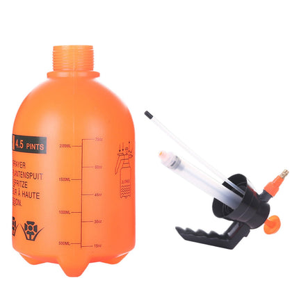 Darzheoy Handheld Garden Pump Sprayer, 2L Lawn & Garden Pressure Water Spray Bottle with Adjustable Brass Nozzle, for Plants and Other Cleaning Solutions Orange.