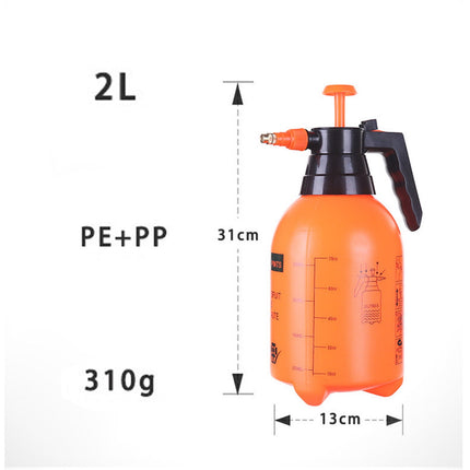 Darzheoy Handheld Garden Pump Sprayer, 2L Lawn & Garden Pressure Water Spray Bottle with Adjustable Brass Nozzle, for Plants and Other Cleaning Solutions Orange.