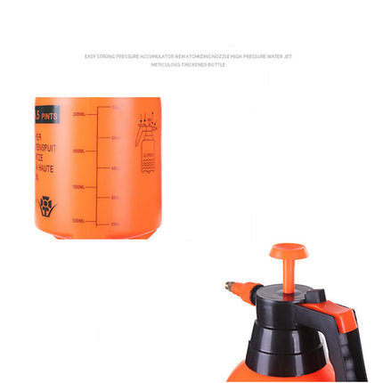 Darzheoy Handheld Garden Pump Sprayer, 2L Lawn & Garden Pressure Water Spray Bottle with Adjustable Brass Nozzle, for Plants and Other Cleaning Solutions Orange.