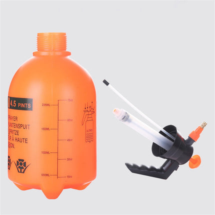 Darzheoy Handheld Garden Pump Sprayer, 2L Lawn & Garden Pressure Water Spray Bottle with Adjustable Brass Nozzle, for Plants and Other Cleaning Solutions Orange.