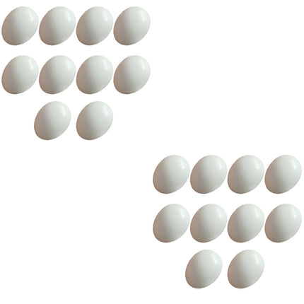 20 Pcs White Plastic Fake Eggs Bird Laying Prop Breeding Tool Easter Decor.