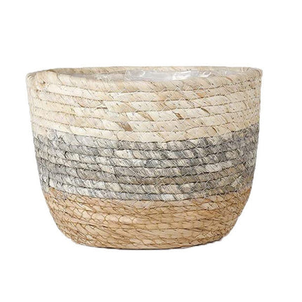 Darzheoy Woven Seagrass Plant Basket, Flower Pots Home Boho Decor, Storage Picnic Grocery Straw Bag for Plant Artificial Tree - 5.5"×8.7"×6.3 B.