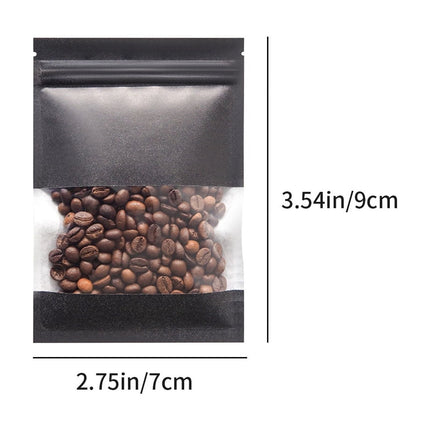 Chmadoxn Kraft Paper Bags, Pouches Packaging Paper Sealable Bags, Food Packaging Bags with Window, Ziplock Coffee Bags for Small Business, Resealable Bags 3.5×2.8 in White.