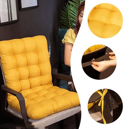 Chmadoxn 31.5 x 15.7 inches Outdoor High Back Chair Cushions Rocking Chair Cushions Replacement 49.2×17.7 in Yellow.