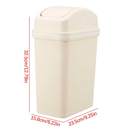 Chmadoxn Kitchen Trash Can 6 L with Lid, Plastic Tall Garbage Can Outdoor and Indoor, Large Recycle Bin and Waste Basket for Home, Office, Garage, Patio, Restaurant 6.22×9.25×12.8 in A.