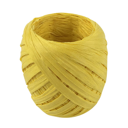 Darzheoy Raffia Ribbon, 787 inches Raffia Ribbon for Gift Wrapping, Raffia Yarn for Crocheting, Raffia Paper Ribbons for Craft, Packing Paper Twine Ribbon 1/5 Inch Width Yellow.