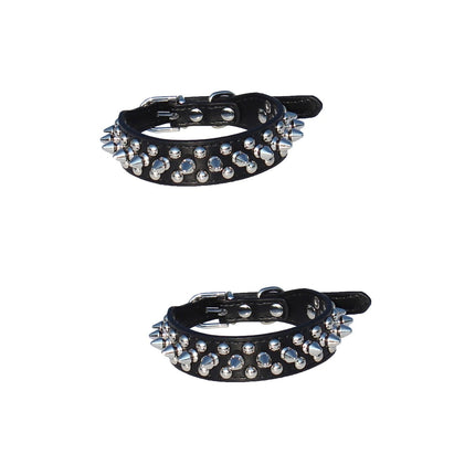 2 PCS Dog Chain Collars Small+dog+collar Choke for Dogs Tiny French Bulldog Spiky Adjustable Pet.