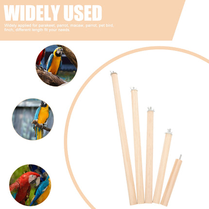 Wooden Parrot Standing Pole 5PCS Bird Perches for Cage, Bird Cage Accessories, Climbing Perch Stand for African Grey, Parakeet.