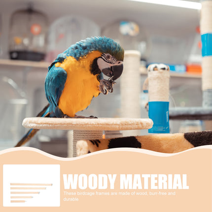 Wooden Parrot Standing Pole 5PCS Bird Perches for Cage, Bird Cage Accessories, Climbing Perch Stand for African Grey, Parakeet.