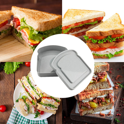Darzheoy Sandwich Containers, Reusable Sandwich Box Container, Sandwich Holder Bread Container for Adults, BPA Free, Microwave & Dishwasher Safe, Office, Camping Gray.