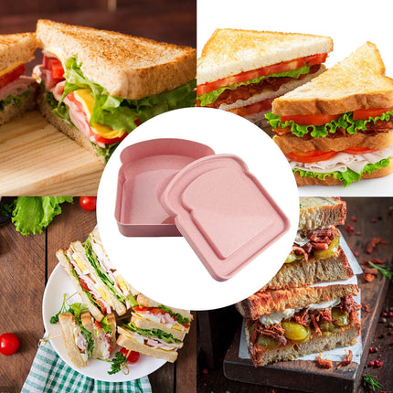 Darzheoy Sandwich Containers, Reusable Sandwich Box Container, Sandwich Holder Bread Container for Adults, BPA Free, Microwave & Dishwasher Safe, Office, Camping Pink.