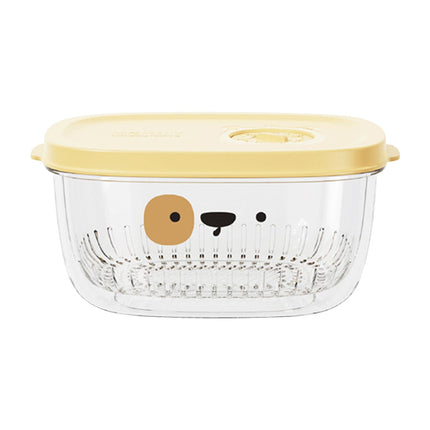 Darzheoy Fridge Berry Storage Container with Lids with Strainer, Plastic Fresh Produce Saver Keeper for Vegetable Fruit Meat Lettuce, BPA Free Kitchen Refrigerator Organization Yellow.