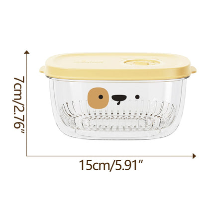 Darzheoy Fridge Berry Storage Container with Lids with Strainer, Plastic Fresh Produce Saver Keeper for Vegetable Fruit Meat Lettuce, BPA Free Kitchen Refrigerator Organization Yellow.