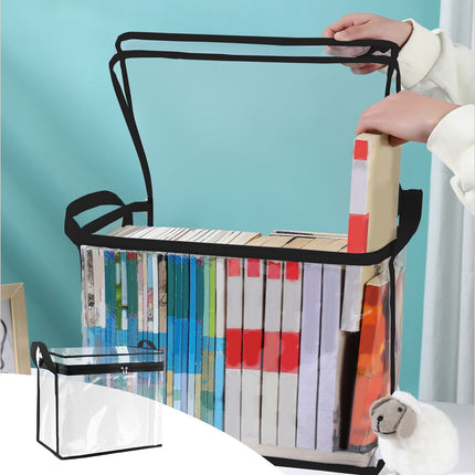 Kdkad Clear Notebook Storage Organizer Box, Plastic Stackable Notebook Display Case, Storage Showcase for Toy Dolls, Notebooks, Handbags, Shoes Organizing 9.1×6.7×9.1 in Clear.