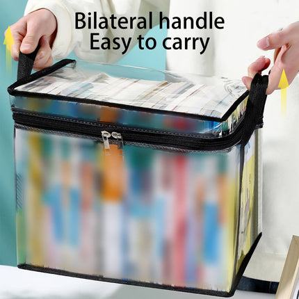 Kdkad Clear Notebook Storage Organizer Box, Plastic Stackable Notebook Display Case, Storage Showcase for Toy Dolls, Notebooks, Handbags, Shoes Organizing 9.8×9.4×12.6 in Clear.