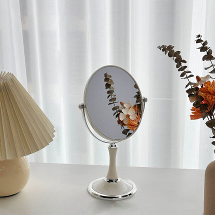 Back to School Chmadoxn Magnifying Makeup Mirror Double Sided Tabletop Mirror with 3 Magnification, Magnified Desk Mirror for Makeup, Cosmetic Vanity Mirror with Stand and 360° Rotation 5.5×11.4 in White.