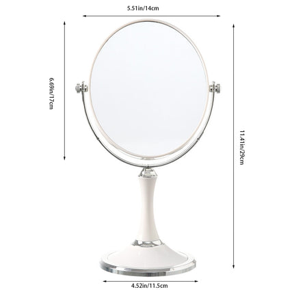 Back to School Chmadoxn Magnifying Makeup Mirror Double Sided Tabletop Mirror with 3 Magnification, Magnified Desk Mirror for Makeup, Cosmetic Vanity Mirror with Stand and 360° Rotation 5.9×11.4 in White.