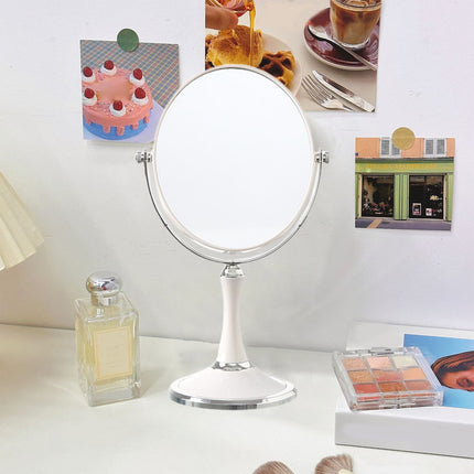 Back to School Chmadoxn Magnifying Makeup Mirror Double Sided Tabletop Mirror with 3 Magnification, Magnified Desk Mirror for Makeup, Cosmetic Vanity Mirror with Stand and 360° Rotation 5.9×11.4 in White.