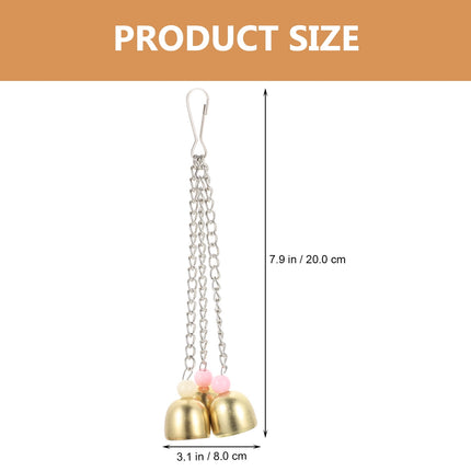 Rattle The Bell Parrot Toy for Large Birds - Stainless Steel Cage Decor for Parakeets, Cockatiels, and Small Tail Birds.