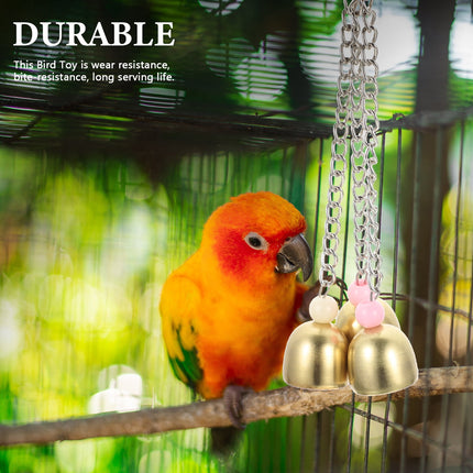 Rattle The Bell Parrot Toy for Large Birds - Stainless Steel Cage Decor for Parakeets, Cockatiels, and Small Tail Birds.