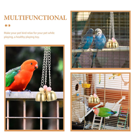 Rattle The Bell Parrot Toy for Large Birds - Stainless Steel Cage Decor for Parakeets, Cockatiels, and Small Tail Birds.