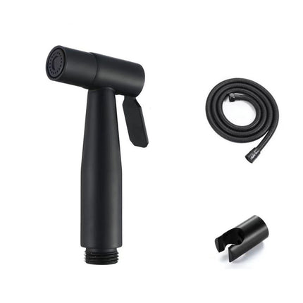 Kdkad Handheld Bidet Sprayer for Toilet, Premium Stainless Steel Bathroom Bidet Sprayer Set, Baby Cloth Diaper Sprayer with Superior Complete Bidet Spray Hoses Kit, Support Wall or Toilet Mount 4.7×2.3 in Black.