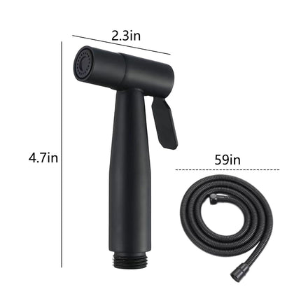 Kdkad Handheld Bidet Sprayer for Toilet, Premium Stainless Steel Bathroom Bidet Sprayer Set, Baby Cloth Diaper Sprayer with Superior Complete Bidet Spray Hoses Kit, Support Wall or Toilet Mount 4.7×2.3 in Black.