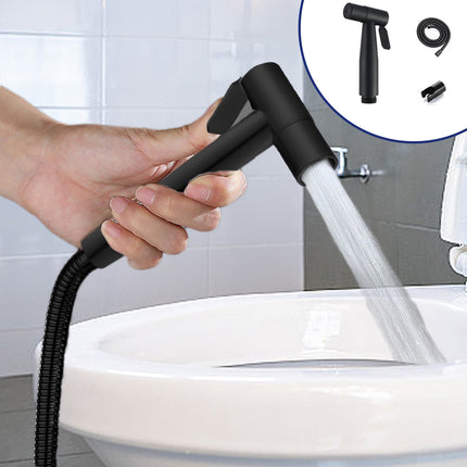 Kdkad Handheld Bidet Sprayer for Toilet, Premium Stainless Steel Bathroom Bidet Sprayer Set, Baby Cloth Diaper Sprayer with Superior Complete Bidet Spray Hoses Kit, Support Wall or Toilet Mount 4.7×2.3 in Black.