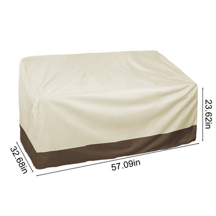 Kdkad Patio Benches Loveseat Covers, Heavy Duty Patio Deep Bench Loveseat Cover, Waterproof Outdoor Deep Sofa Cover, Lawn Patio Furniture Covers with Air Vent 57.9×31×32.7 in Beige.
