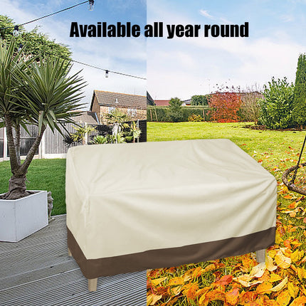 Kdkad Patio Benches Loveseat Covers, Heavy Duty Patio Deep Bench Loveseat Cover, Waterproof Outdoor Deep Sofa Cover, Lawn Patio Furniture Covers with Air Vent 57.9×31×32.7 in Beige.