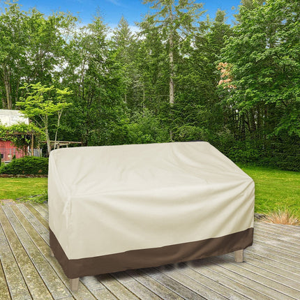 Kdkad Patio Benches Loveseat Covers, Heavy Duty Patio Deep Bench Loveseat Cover, Waterproof Outdoor Deep Sofa Cover, Lawn Patio Furniture Covers with Air Vent 57.9×31×32.7 in Beige.