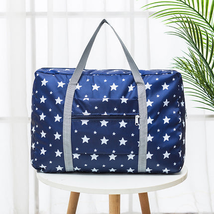 Kdkad Foldable Travel Duffel Bag, Tote Carry On Luggage Sport Duffle Weekend Overnight for Women and Girls, Gym Bag Waterproof Foldable Duffel Bag 19.1×5.8×9.8 in Dark Blue.