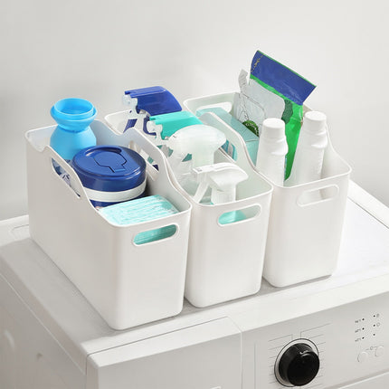 Kdkad White Plastic Storage Basket, Bins for Organization and Storage, Versatile Home Edit Containers,11 Inch Cube Storage Boxes for Office Kitchen Bathroom.