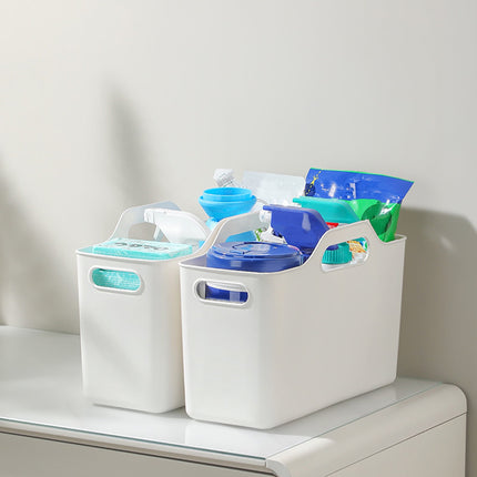 Kdkad White Plastic Storage Basket, Bins for Organization and Storage, Versatile Home Edit Containers,11 Inch Cube Storage Boxes for Office Kitchen Bathroom.