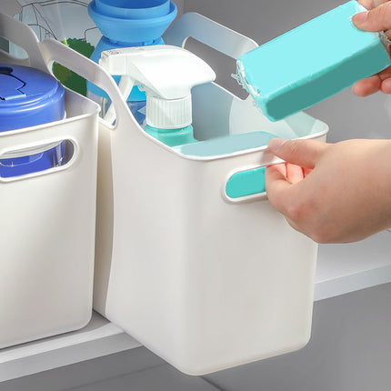 Kdkad White Plastic Storage Basket, Bins for Organization and Storage, Versatile Home Edit Containers,11 Inch Cube Storage Boxes for Office Kitchen Bathroom.