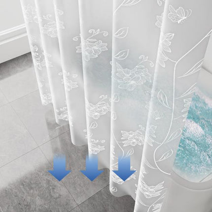 Kdkad Shower Curtain, 31.5×71 Inch Shower Curtain Liner, Waterproof Plastic Shower Liner, Cute Lightweight Shower Curtain for Bathroom 40.2×70.9 in B.