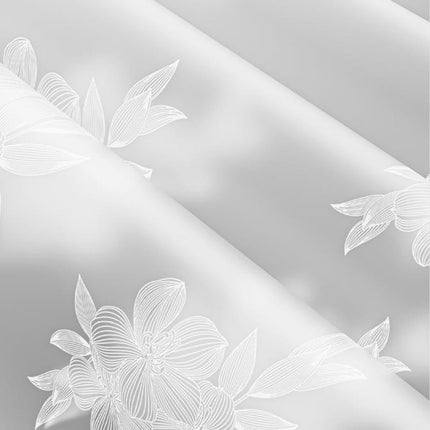 AYktou EVA Bathroom Shower Curtain Frosted Floral Waterproof Shower Curtain Line Lightweight Plastic Bathroom Shower Curtain with Weighted Magnets for Shower Stall Bathtubs 12 Hooks M C.