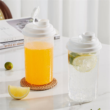 Darzheoy 1L Plastic Pitcher with Lid BPA-Free Eco-Friendly Pitcher Mix Drinks Water Pitcher for Hot/Cold Lemonade Juice Beverage Jar Ice Tea Kettle White.