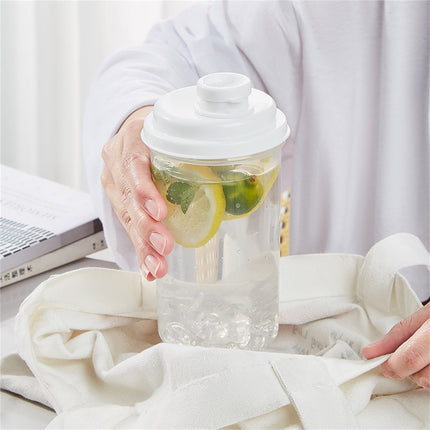 Darzheoy 1L Plastic Pitcher with Lid BPA-Free Eco-Friendly Pitcher Mix Drinks Water Pitcher for Hot/Cold Lemonade Juice Beverage Jar Ice Tea Kettle White.