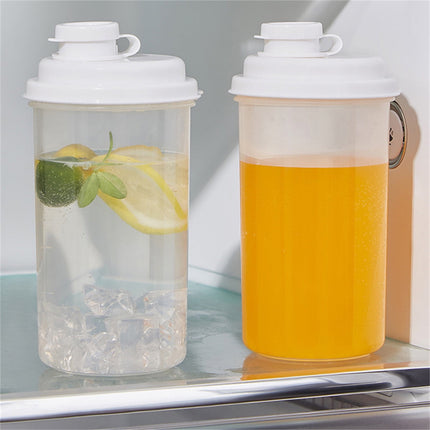 Darzheoy 1L Plastic Pitcher with Lid BPA-Free Eco-Friendly Pitcher Mix Drinks Water Pitcher for Hot/Cold Lemonade Juice Beverage Jar Ice Tea Kettle White.