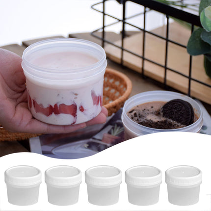 Darzheoy 5PCS Ice Cream Cups, Reusable Plastic Ice Cream Bowls Sundae Frozen Yogurt, Ice Cream Cups for Birthday Party Decorations, Ice Cream Party Favors Clear.