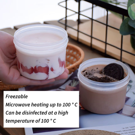 Darzheoy 5PCS Ice Cream Cups, Reusable Plastic Ice Cream Bowls Sundae Frozen Yogurt, Ice Cream Cups for Birthday Party Decorations, Ice Cream Party Favors Clear.
