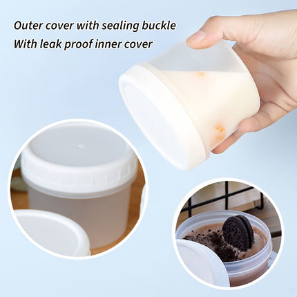 Darzheoy 5PCS Ice Cream Cups, Reusable Plastic Ice Cream Bowls Sundae Frozen Yogurt, Ice Cream Cups for Birthday Party Decorations, Ice Cream Party Favors Clear.