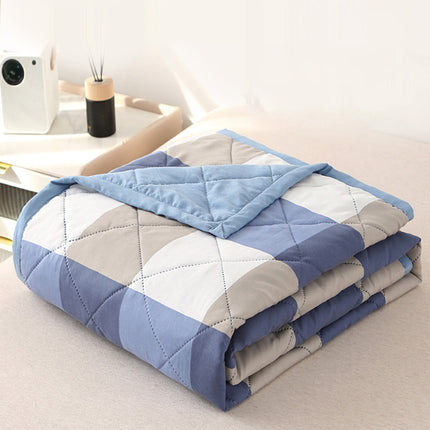 AYktou Reversible Patchwork Quilts Queen Size, 78.74x59.05in Lightweight Plaid Bedspreads Coverlets Quilt Bedding Blanket for All Seasons Blue.