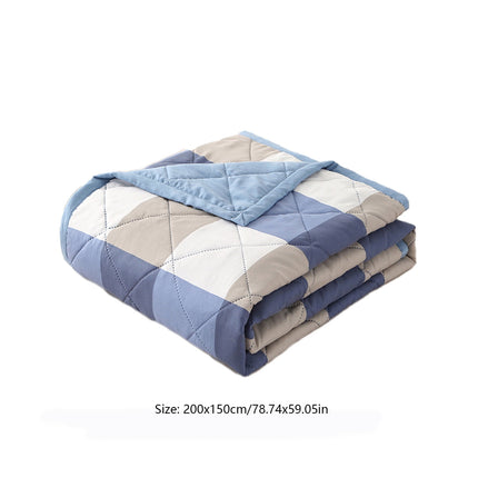 AYktou Reversible Patchwork Quilts Queen Size, 78.74x59.05in Lightweight Plaid Bedspreads Coverlets Quilt Bedding Blanket for All Seasons Blue.