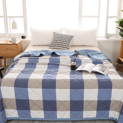AYktou Reversible Patchwork Quilts Queen Size, 78.74x59.05in Lightweight Plaid Bedspreads Coverlets Quilt Bedding Blanket for All Seasons Blue.