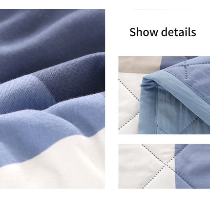 AYktou Reversible Patchwork Quilts Queen Size, 78.74x59.05in Lightweight Plaid Bedspreads Coverlets Quilt Bedding Blanket for All Seasons Blue.