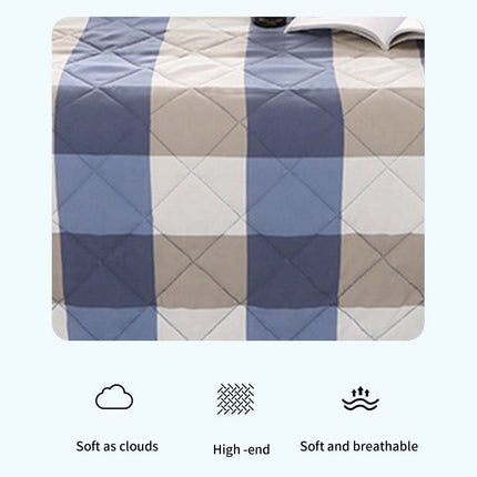 AYktou Reversible Patchwork Quilts Queen Size, 78.74x59.05in Lightweight Plaid Bedspreads Coverlets Quilt Bedding Blanket for All Seasons Blue.